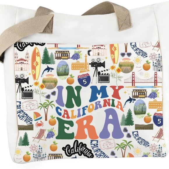 Canvas Tote Bag Large Capacity Waterproof Multi-Use Travel Shopping Bag - Picture 1 of 7